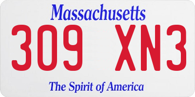 MA license plate 309XN3
