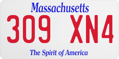 MA license plate 309XN4