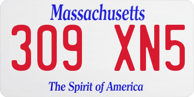 MA license plate 309XN5