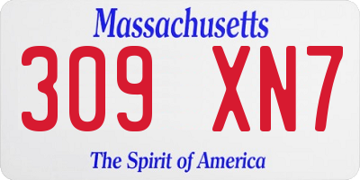 MA license plate 309XN7