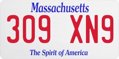 MA license plate 309XN9