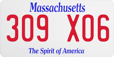MA license plate 309XO6