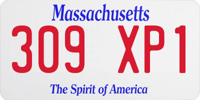 MA license plate 309XP1