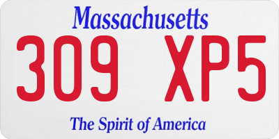 MA license plate 309XP5