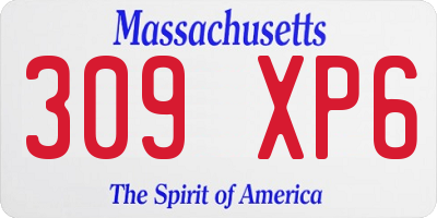 MA license plate 309XP6