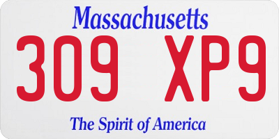 MA license plate 309XP9