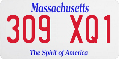 MA license plate 309XQ1
