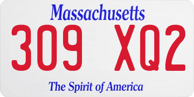 MA license plate 309XQ2