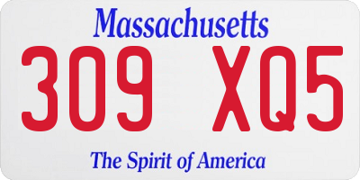 MA license plate 309XQ5