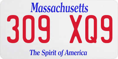 MA license plate 309XQ9