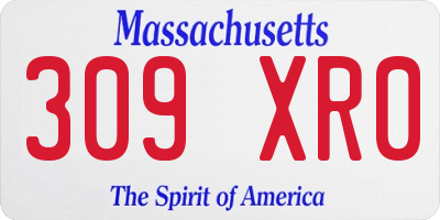 MA license plate 309XR0