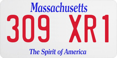 MA license plate 309XR1