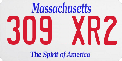 MA license plate 309XR2