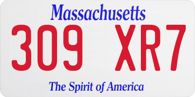 MA license plate 309XR7