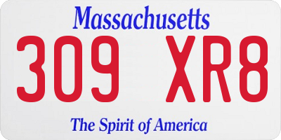 MA license plate 309XR8