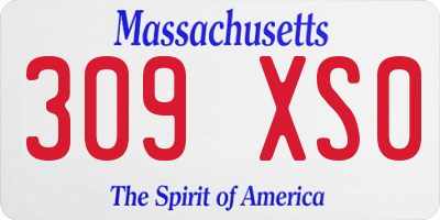 MA license plate 309XS0