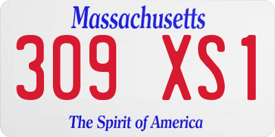 MA license plate 309XS1