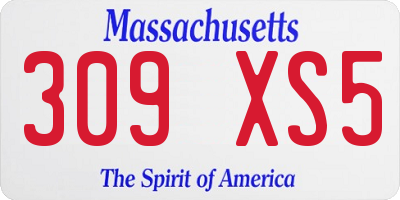 MA license plate 309XS5