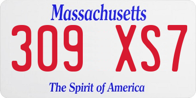 MA license plate 309XS7