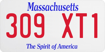 MA license plate 309XT1