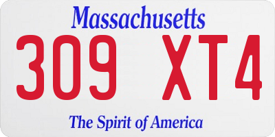 MA license plate 309XT4