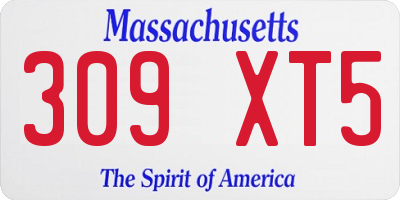 MA license plate 309XT5
