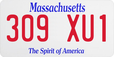 MA license plate 309XU1