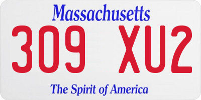 MA license plate 309XU2
