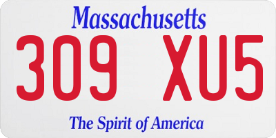 MA license plate 309XU5