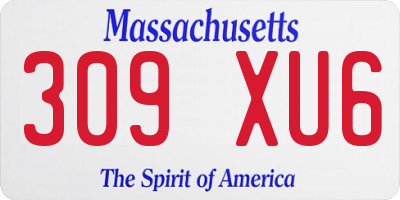 MA license plate 309XU6