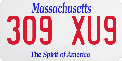MA license plate 309XU9