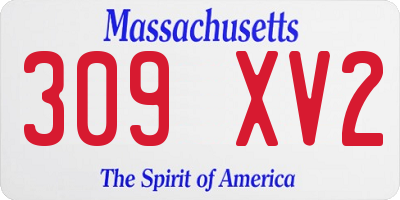 MA license plate 309XV2