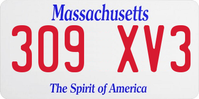 MA license plate 309XV3