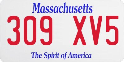 MA license plate 309XV5