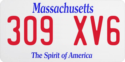 MA license plate 309XV6