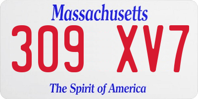MA license plate 309XV7