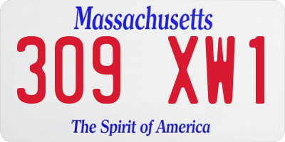 MA license plate 309XW1
