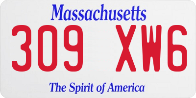 MA license plate 309XW6