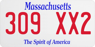 MA license plate 309XX2