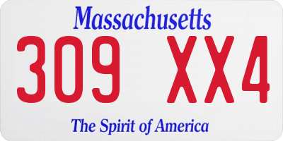 MA license plate 309XX4