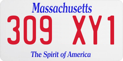 MA license plate 309XY1