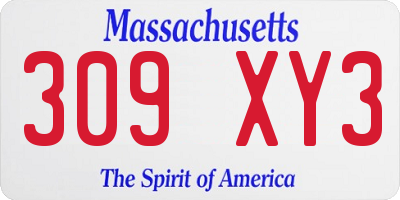 MA license plate 309XY3