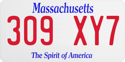MA license plate 309XY7