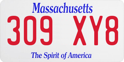 MA license plate 309XY8