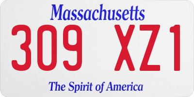 MA license plate 309XZ1