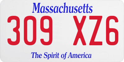 MA license plate 309XZ6
