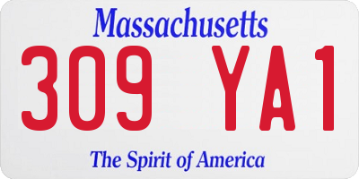 MA license plate 309YA1
