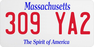 MA license plate 309YA2