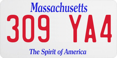 MA license plate 309YA4