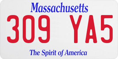 MA license plate 309YA5